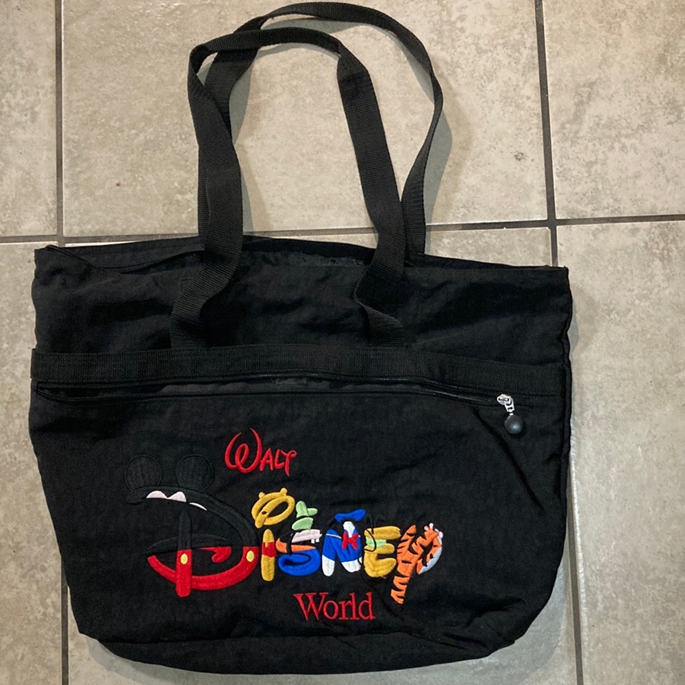 Walt Disney World large tote bag w/zip front pouch 90's